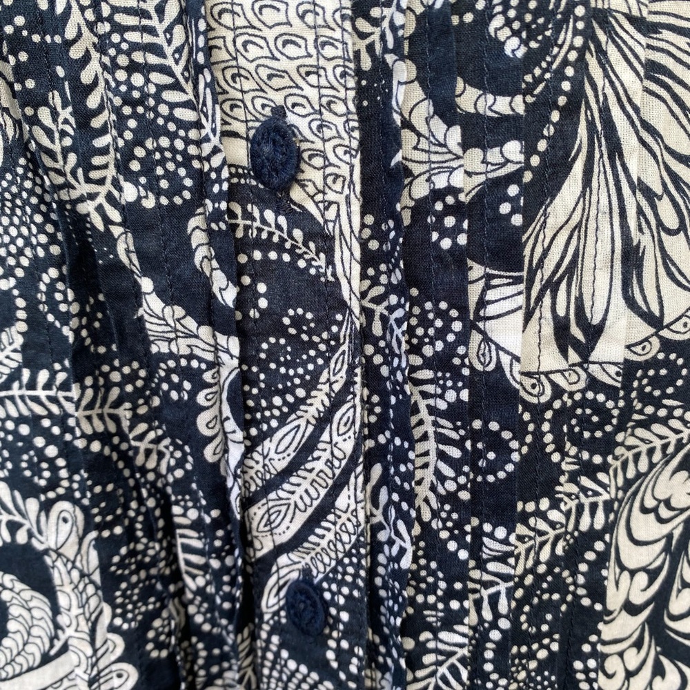 Talbots  navy/white paisley print  cotton lawn  tunic  size xl - Picture 4 of 4